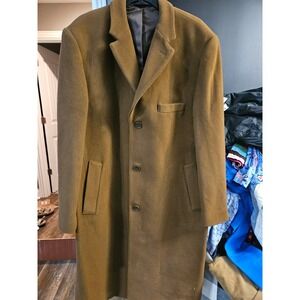 Lauren Ralph Lauren Mens Wool Cashmere Overcoat Camel Brown Topcoat 44R